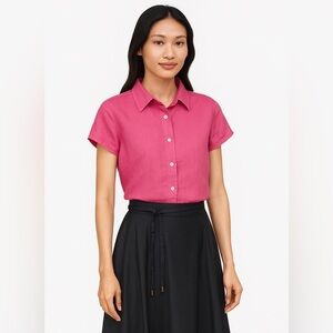 Jim Thompson 100% Linen Button-Down Top | Size 12